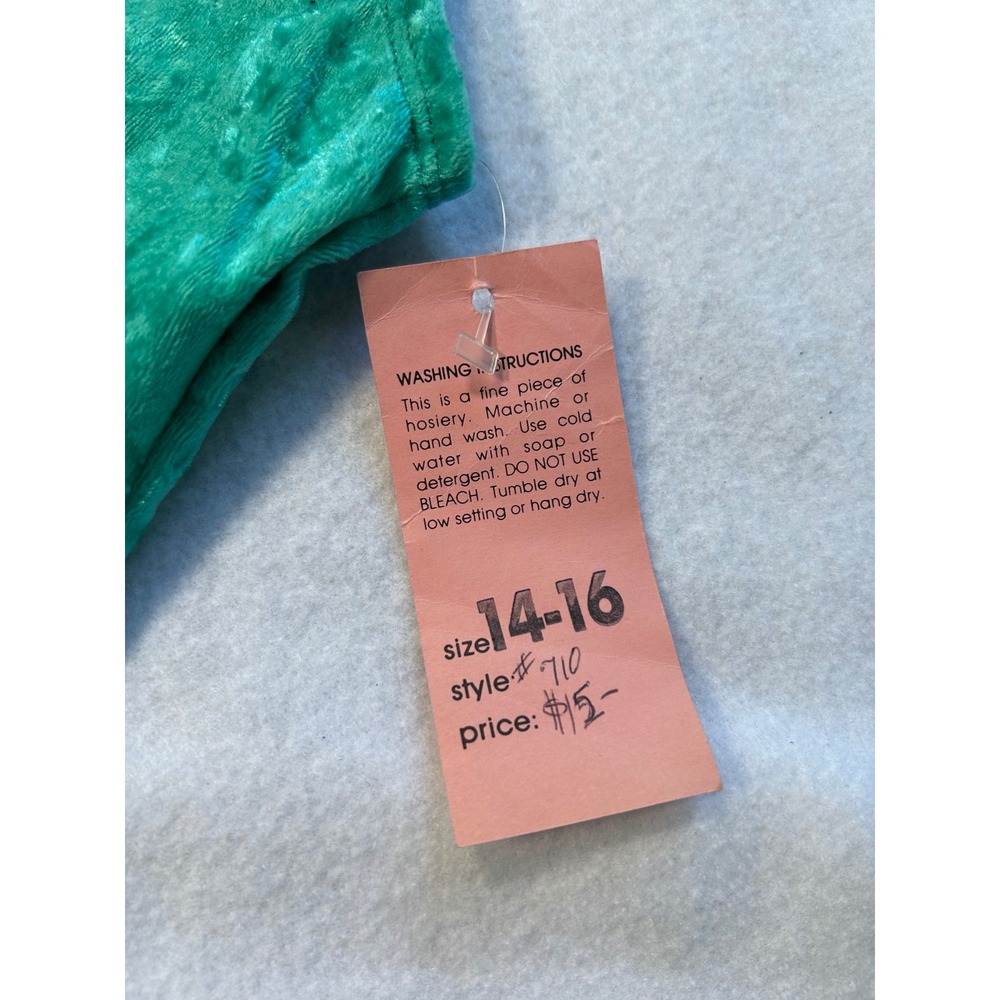 Jenni Rose Body Basics Kids Green Crushed Velvet Leotard Dance Gymnastics 14-16 - Picture 3 of 6